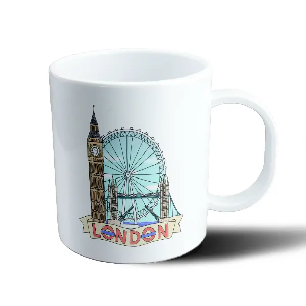 Taza de Plástico Londres Big Ben London Eye y Tower Bridge
