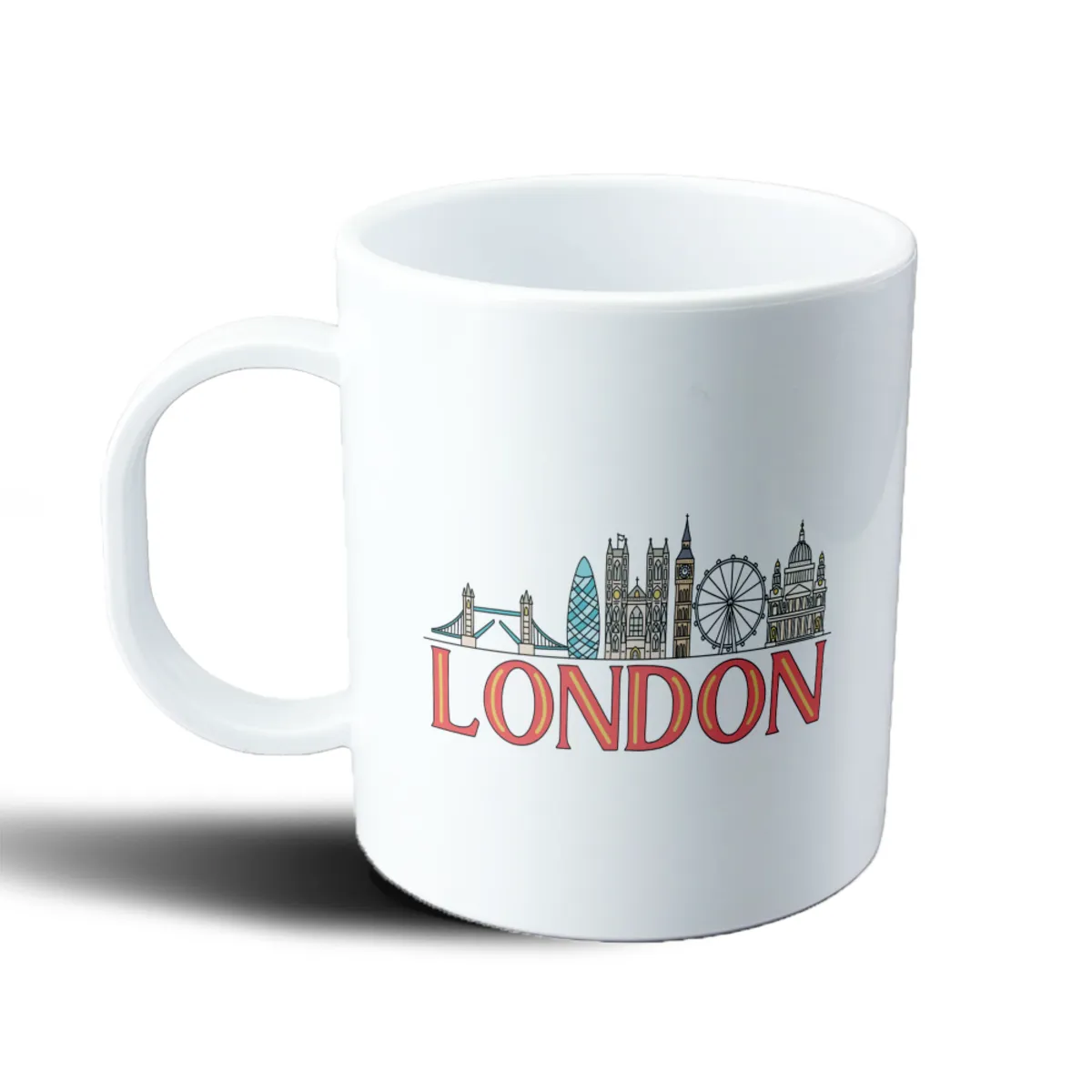 Taza de Plástico Londres Skyline Puente de la Torre y Big Ben - vista 2