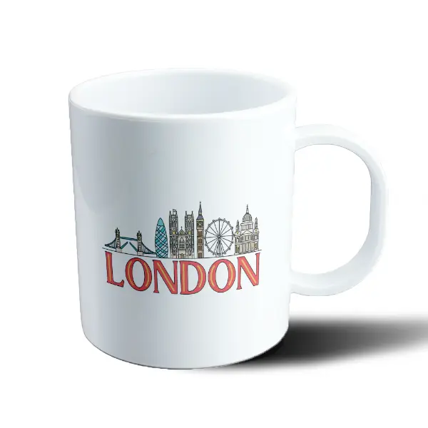 Taza de Plástico Londres Skyline Puente de la Torre y Big Ben