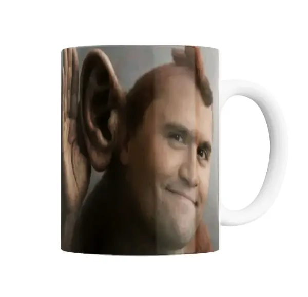 Taza de Cerámica Charlie Kirk Meme Oreja Grande