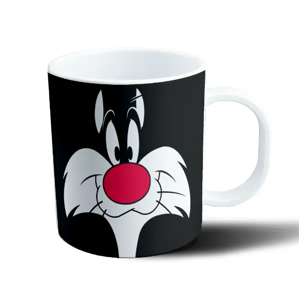Taza de Plástico Looney Tunes Gato Silvestre Cara