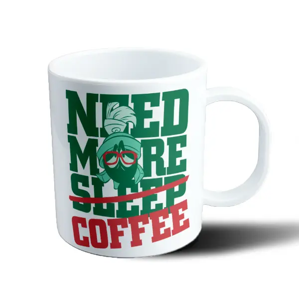 Taza de Plástico Looney Tunes Marvin el Marciano Need More Coffee