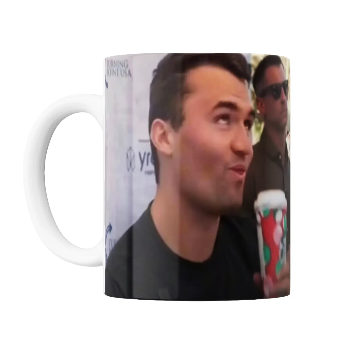 Taza de Cerámica Charlie Kirk Meme Vaso Navideño - vista 2