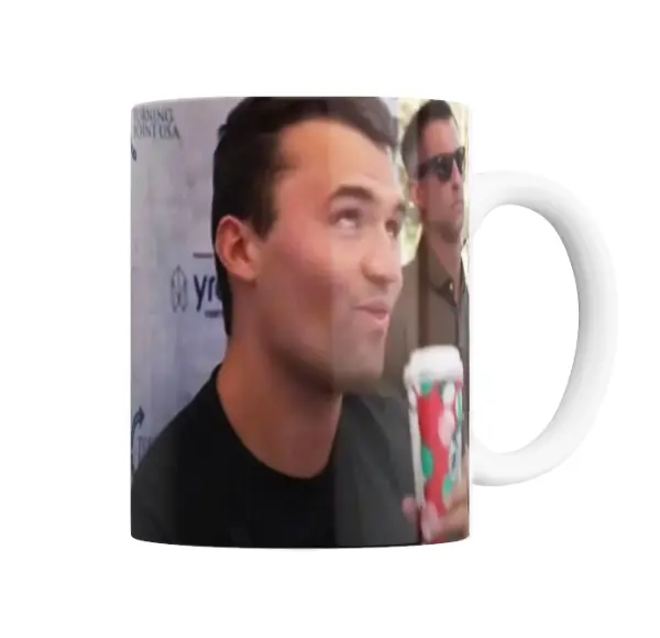 Taza de Cerámica Charlie Kirk Meme Vaso Navideño