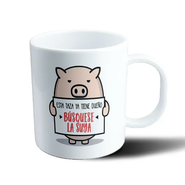 Taza de Plástico Los Odio a Todos Cerdito Búsquese la Suya