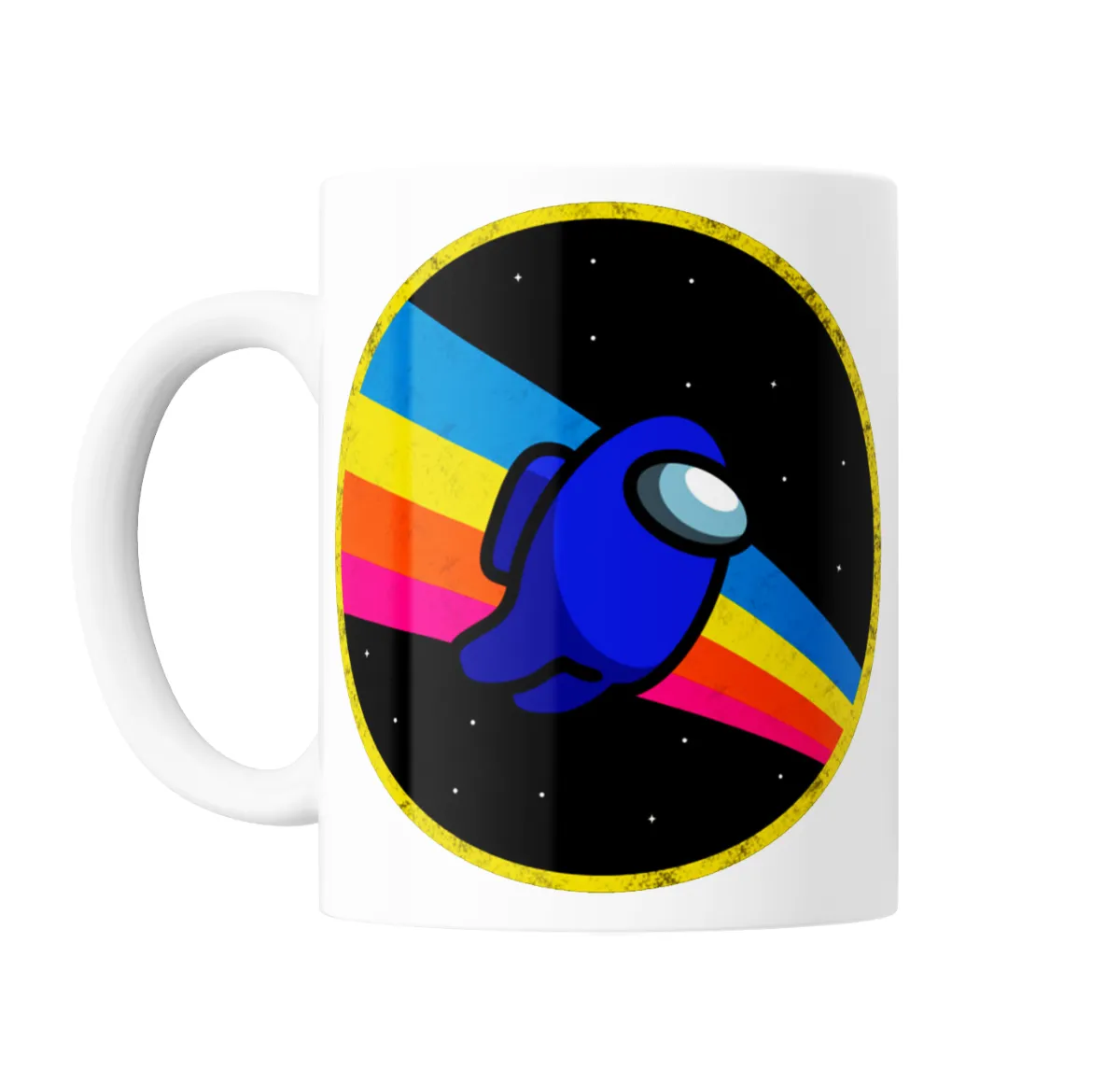 Taza de Cerámica Among Us Tripulante Azul con Arcoíris Espacial - vista 2
