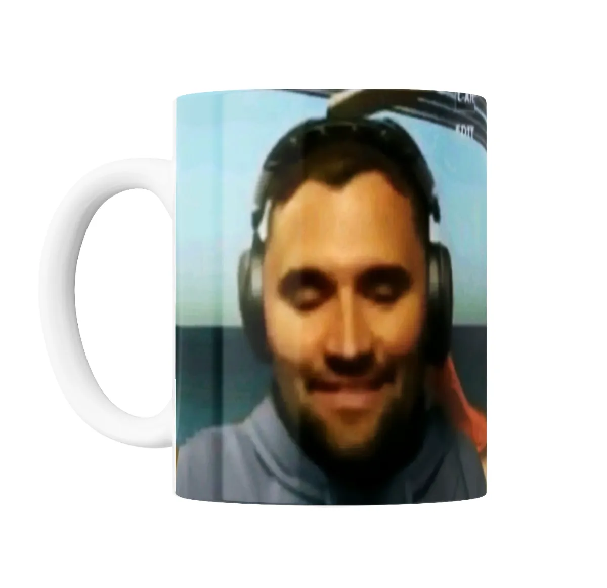 Taza de Cerámica Charlie Kirk Meme Auriculares - vista 2