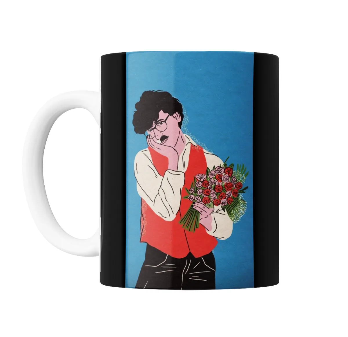 Taza de Cerámica Charly García Ramo de Rosas - vista 2