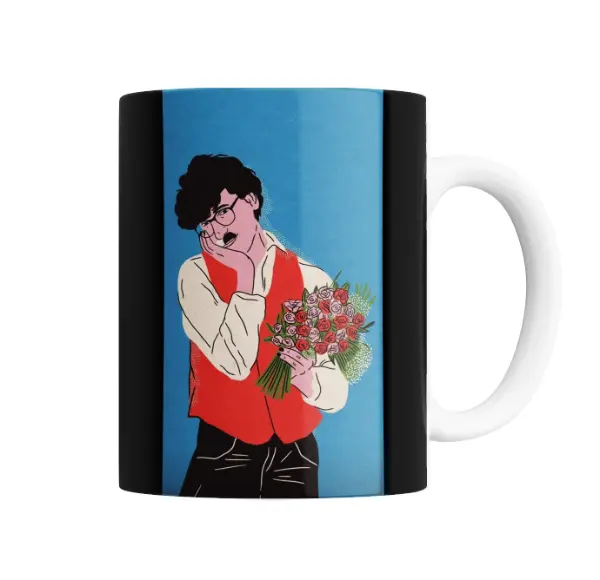 Taza de Cerámica Charly García Ramo de Rosas