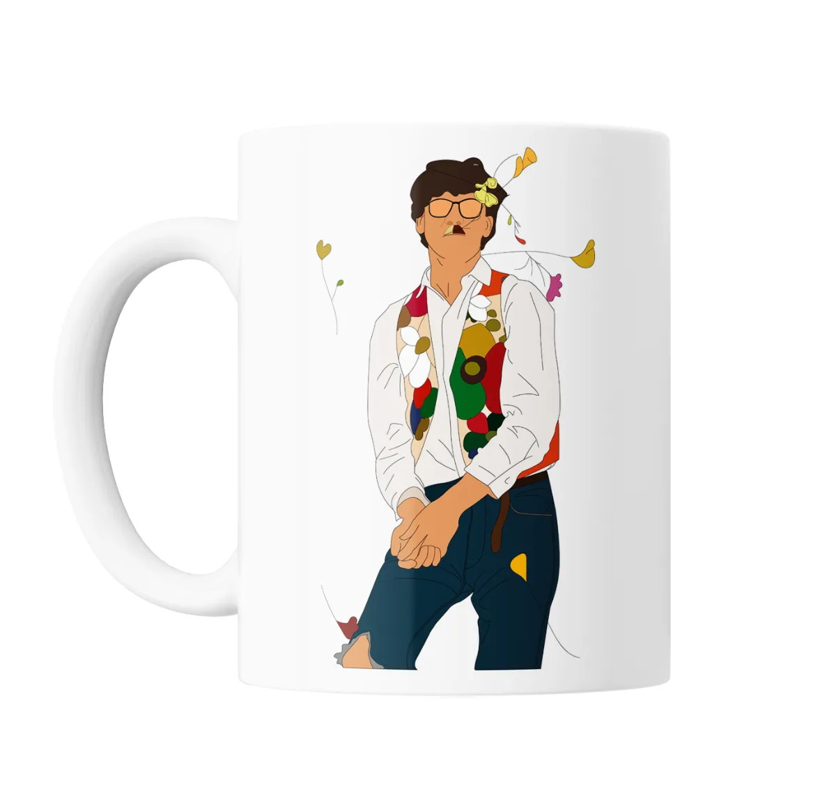 Taza de Cerámica Charly Garcia Chaleco Floral - vista 2
