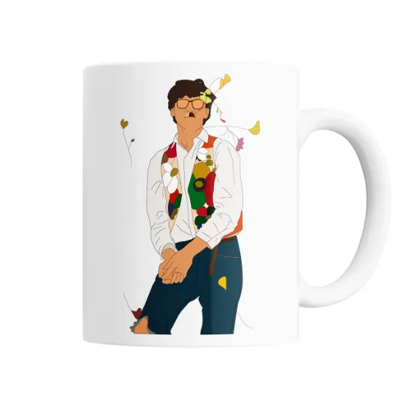 Taza de Cerámica Charly Garcia Chaleco Floral
