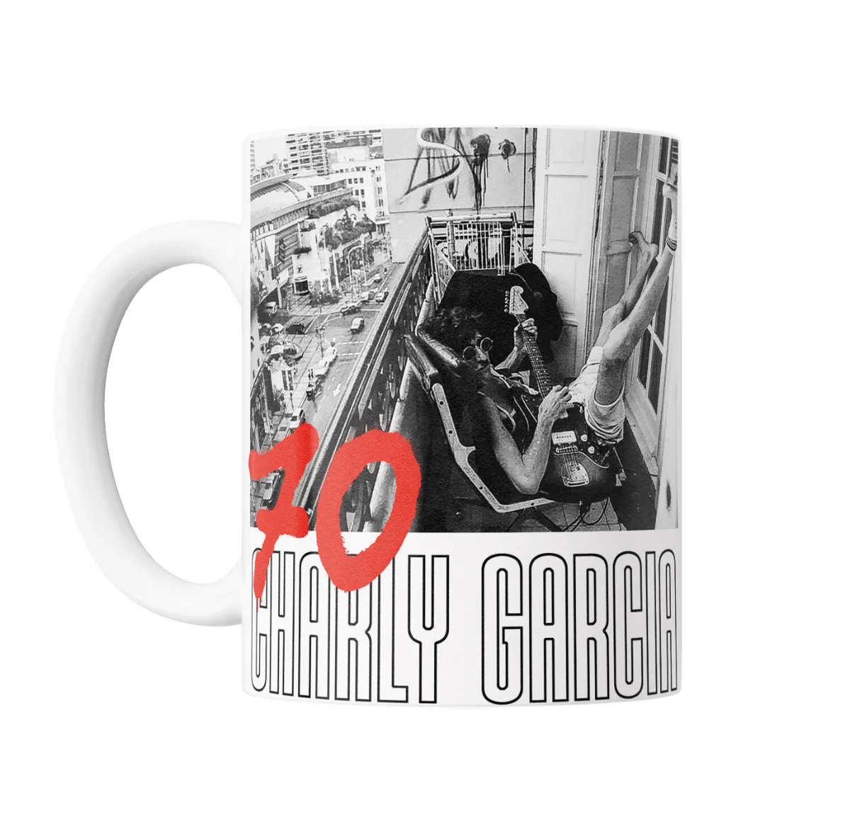 Taza de Cerámica Charly Garcia 70 Guitarra en el Balcón - vista 2