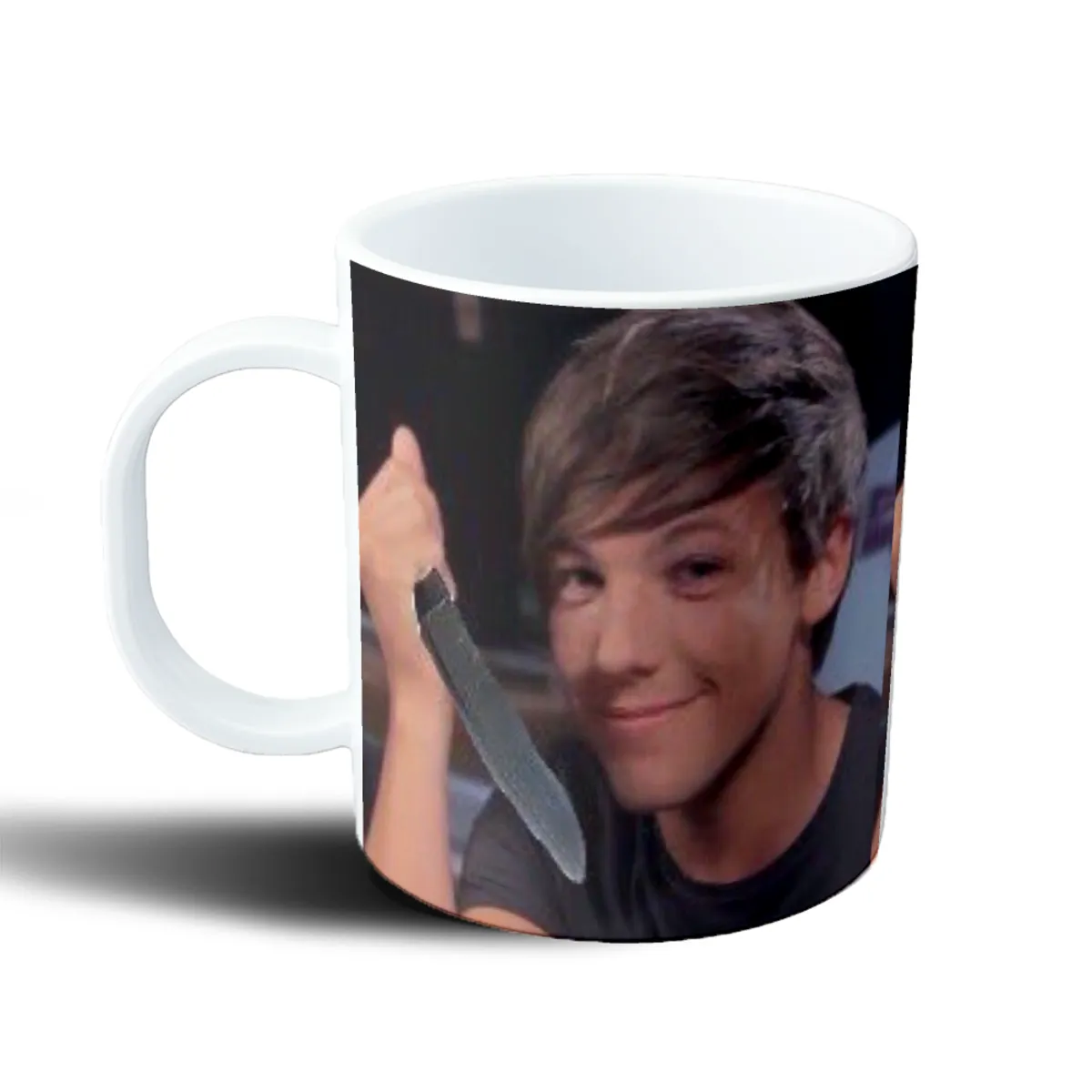 Taza de Plástico Louis Tomlinson Meme Cuchillo - vista 2