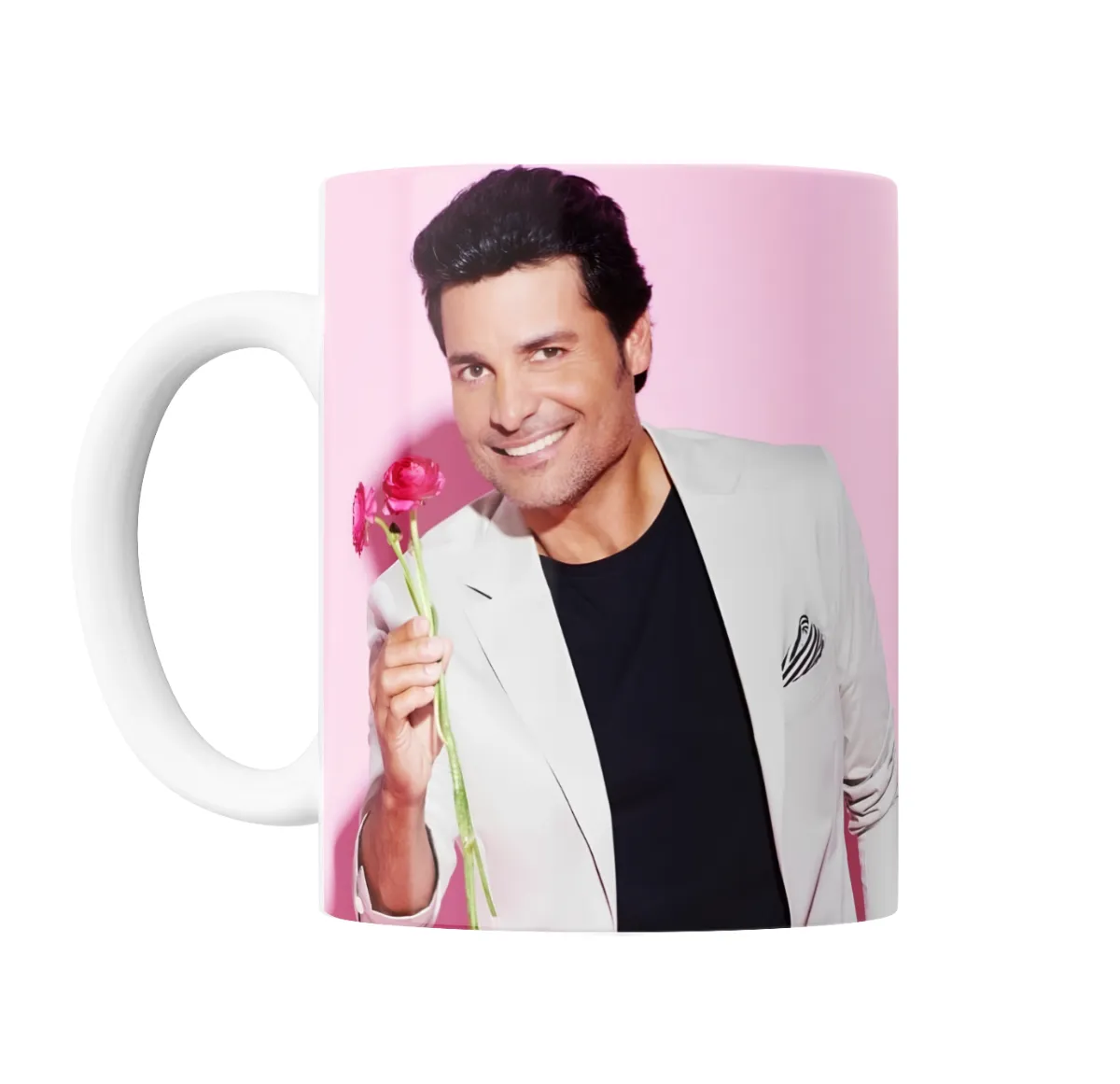 Taza de Cerámica Chayanne con Rosa Roja - vista 2
