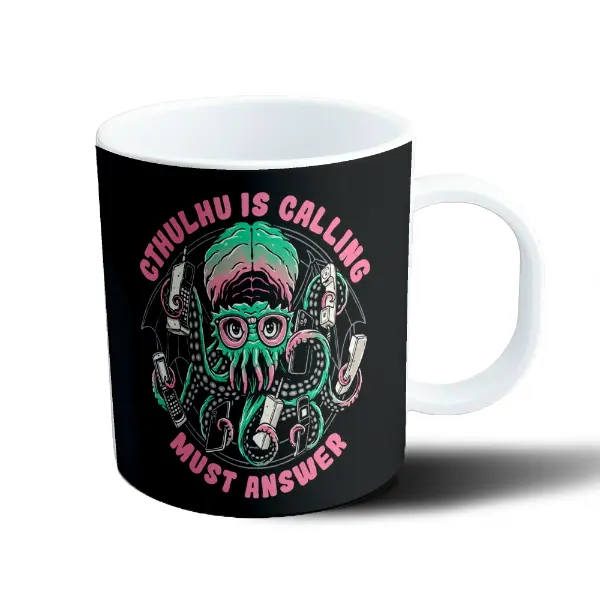 Taza de Plástico Lovecraft Cthulhu Is Calling Must Answer
