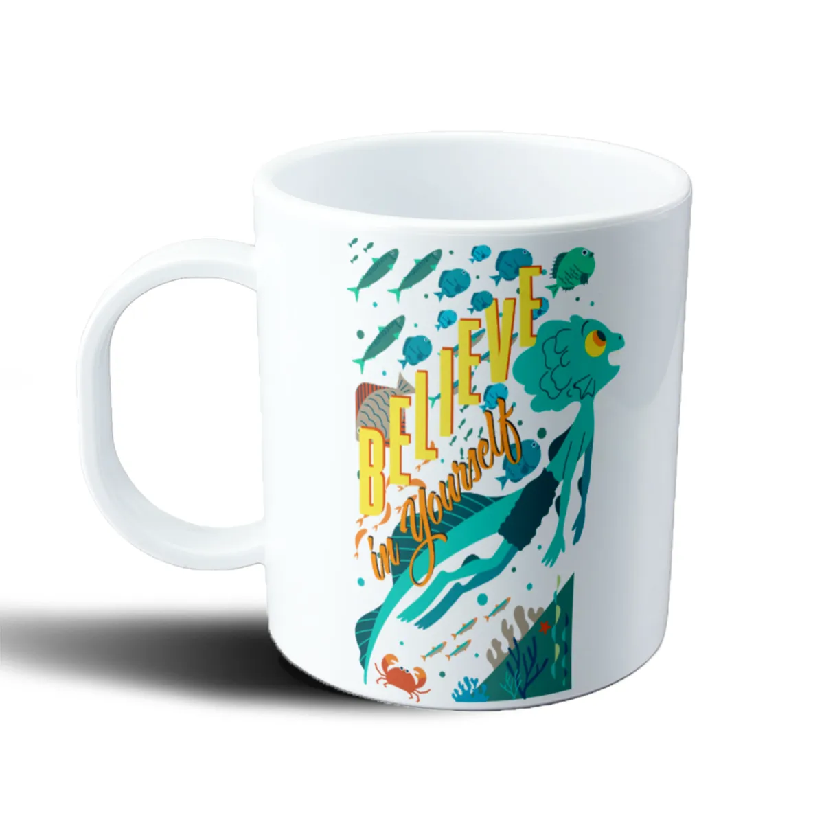 Taza de Plástico Luca Believe in Yourself Mar y Peces - vista 2