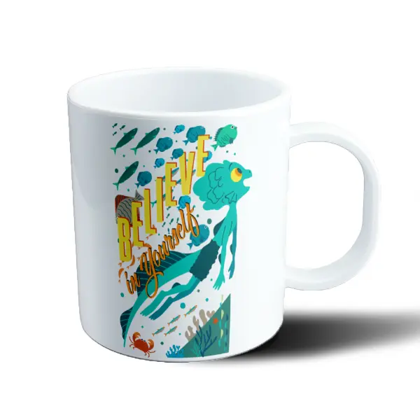 Taza de Plástico Luca Believe in Yourself Mar y Peces