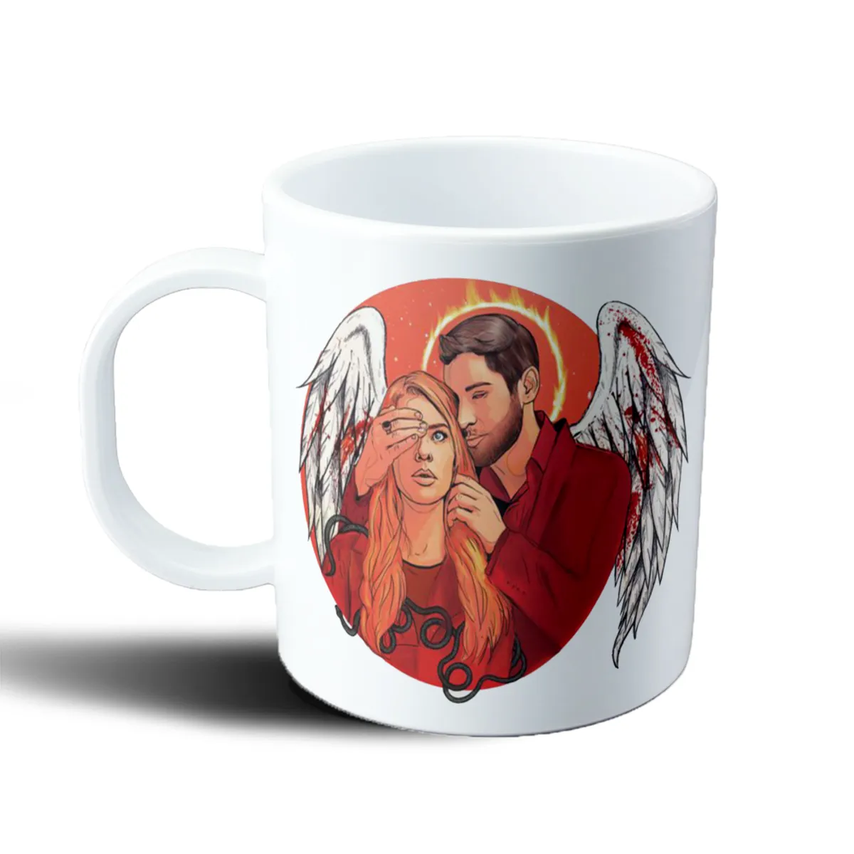 Taza de Plástico Lucifer Lucifer y Chloe con alas y halo - vista 2