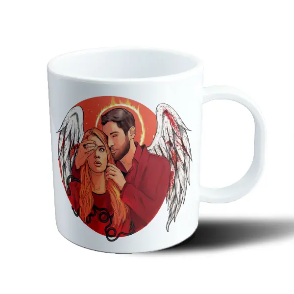 Taza de Plástico Lucifer Lucifer y Chloe con alas y halo