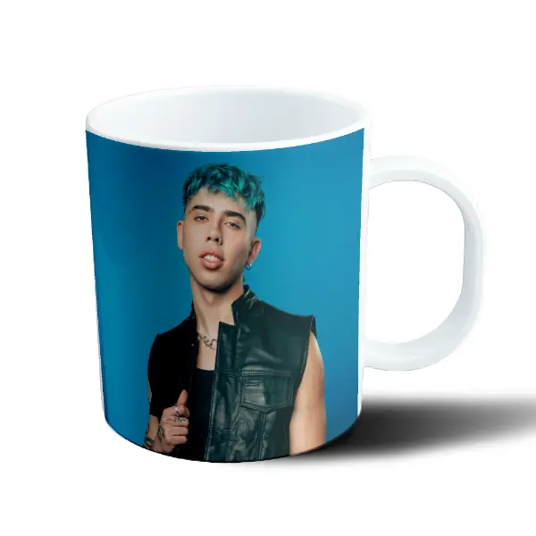 Taza de Plástico Luck Ra Foto Cabello Turquesa
