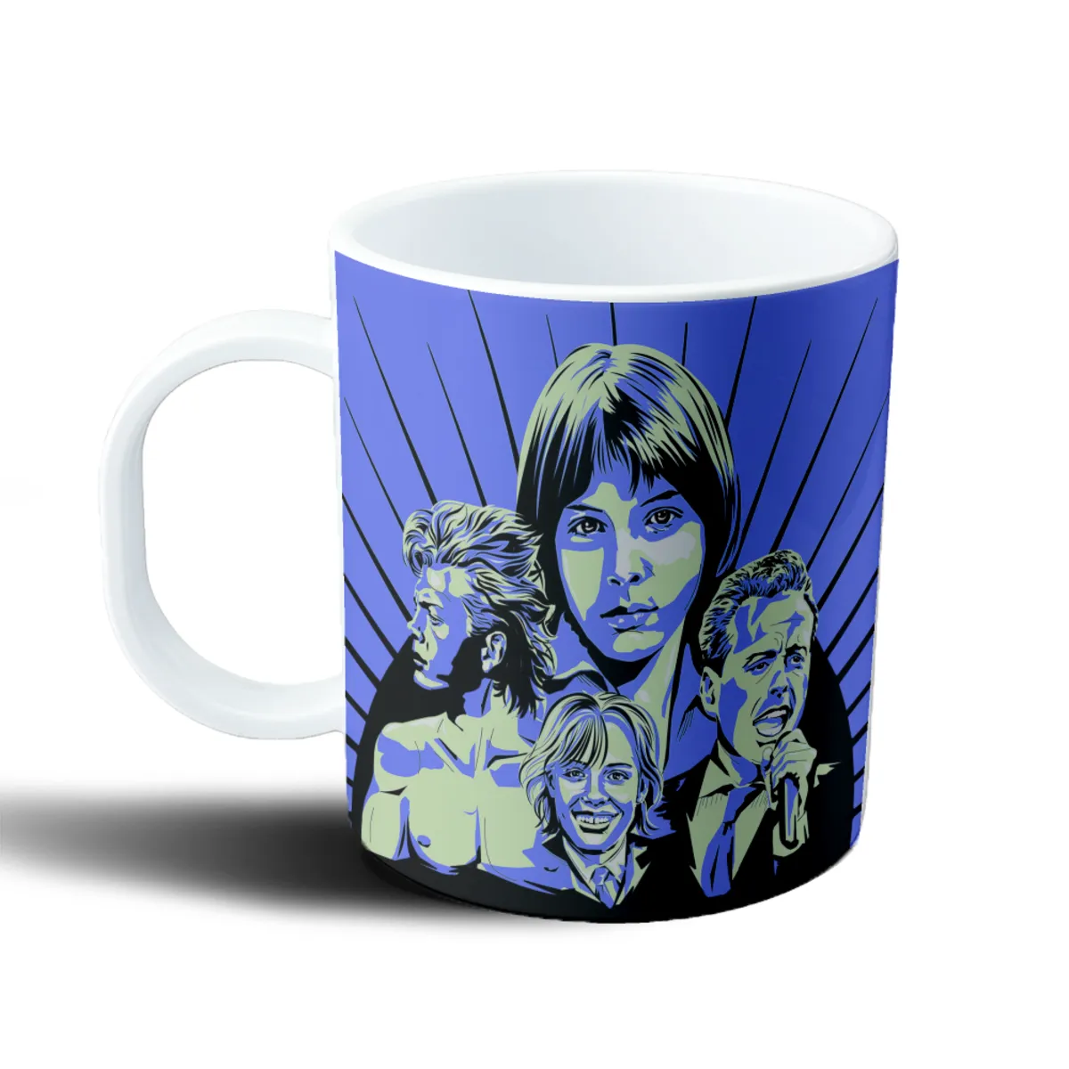 Taza de Plástico Luis Miguel Retrato Pop Azul Elenco Ilustrado - vista 2