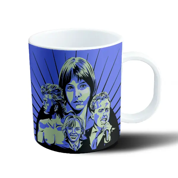 Taza de Plástico Luis Miguel Retrato Pop Azul Elenco Ilustrado