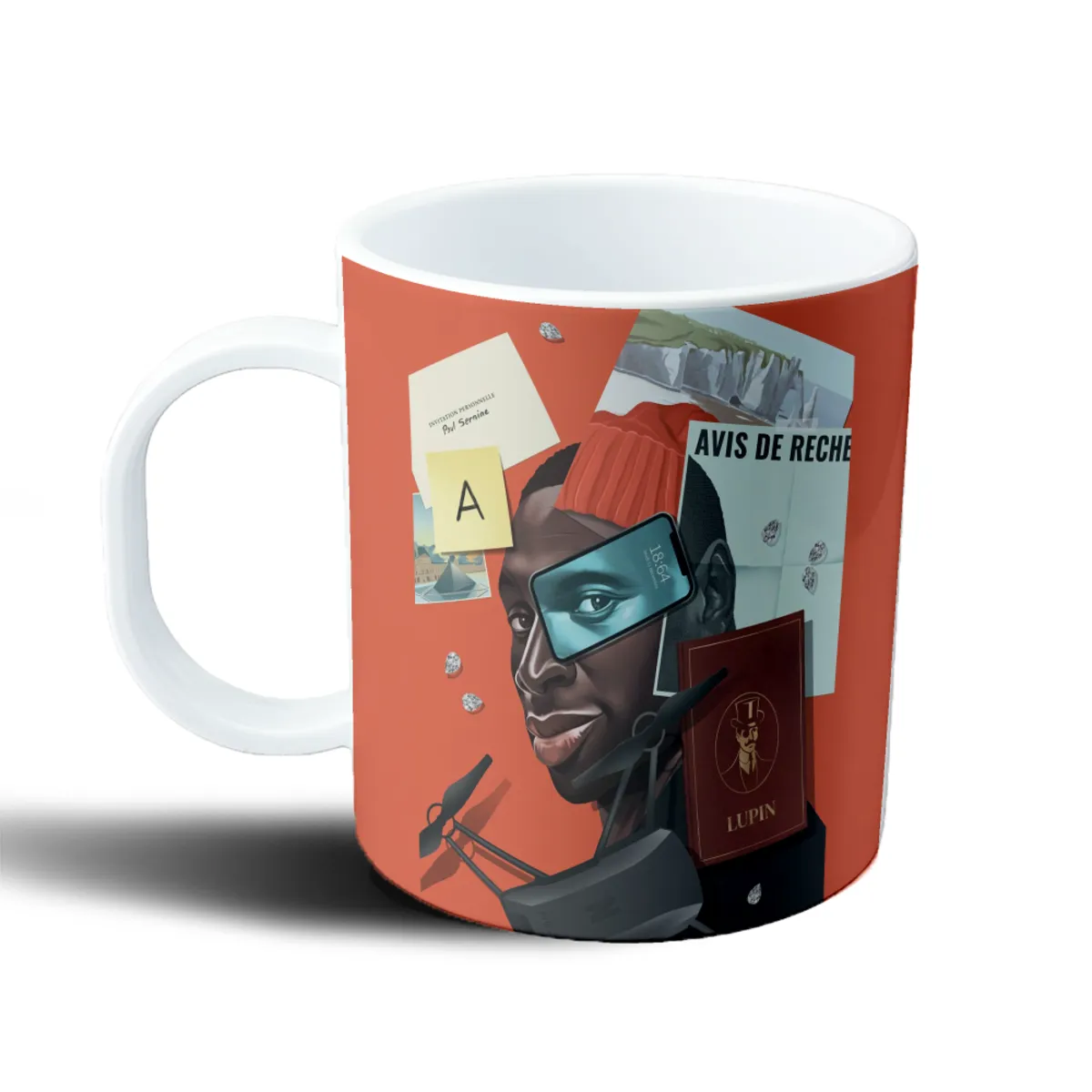 Taza de Plástico Lupin Assane Diop Avis de Recherche - vista 2