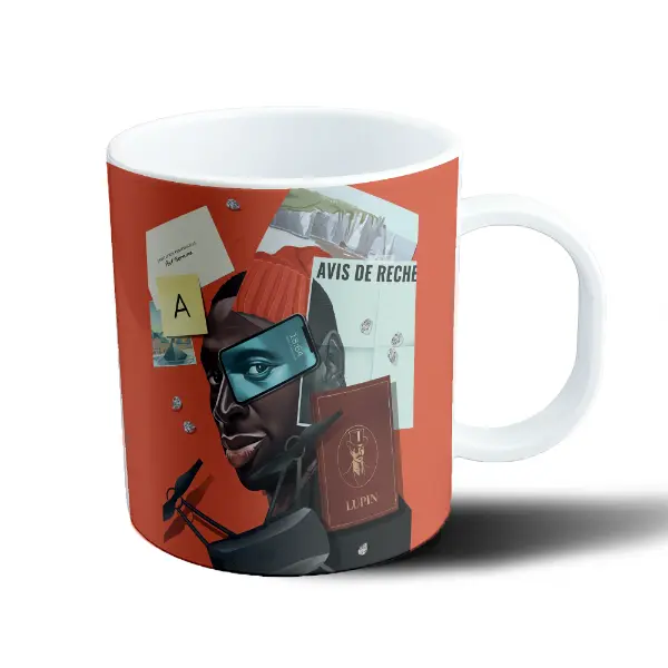 Taza de Plástico Lupin Assane Diop Avis de Recherche