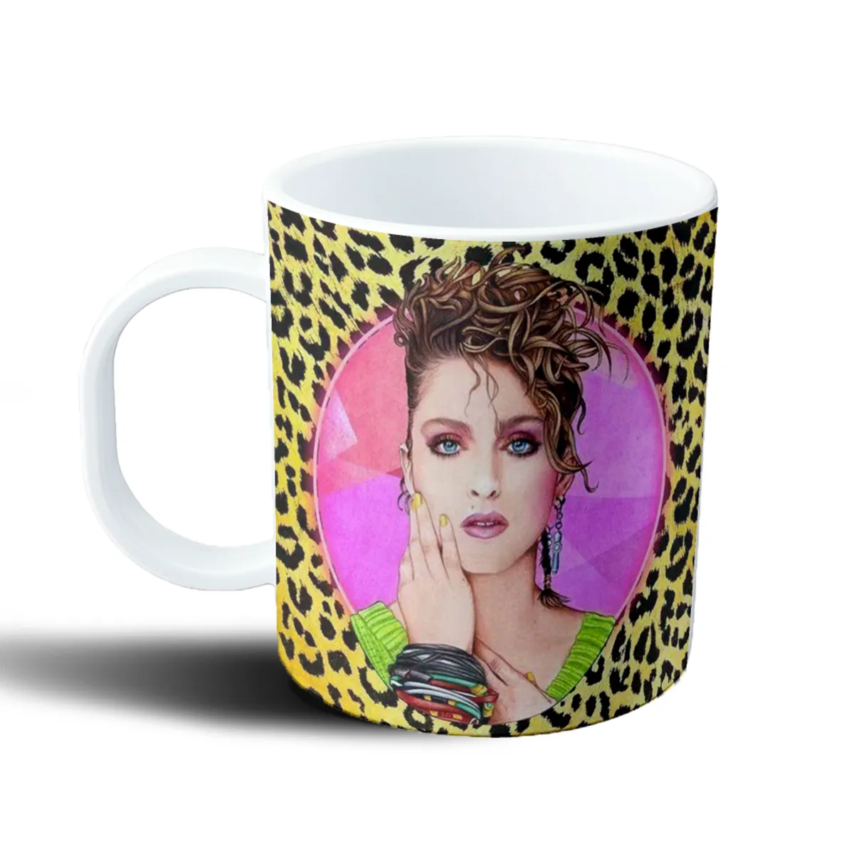 Taza de Plástico Madonna Look Ochentas Leopardo - vista 2