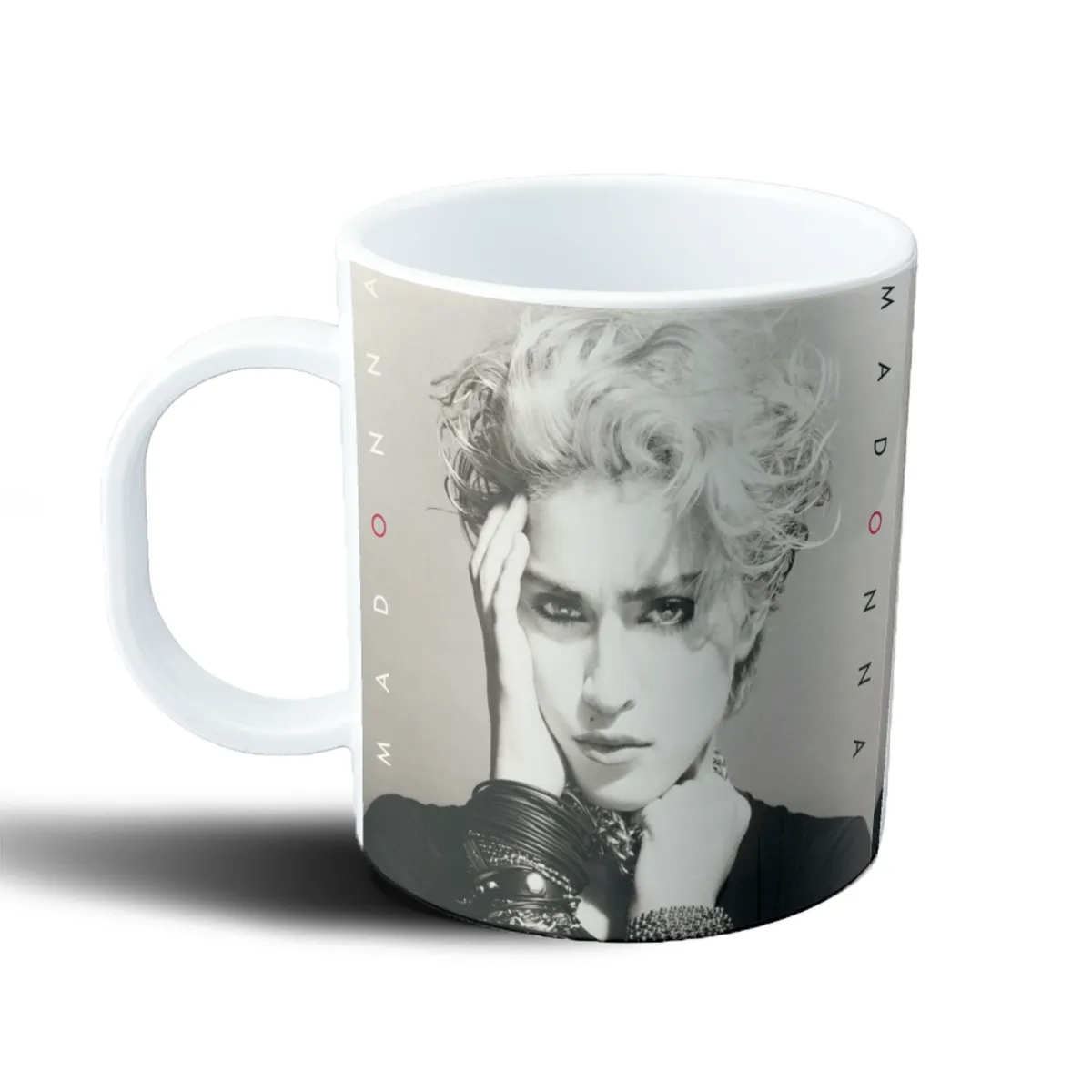 Taza de Plástico Madonna Retrato Blanco y Negro - vista 2