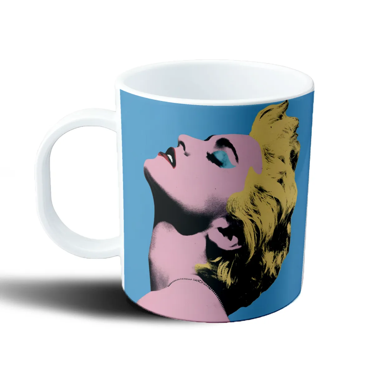 Taza de Plástico Madonna Retrato Pop Art Azul - vista 2