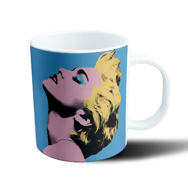 Taza de Plástico Madonna Retrato Pop Art Azul