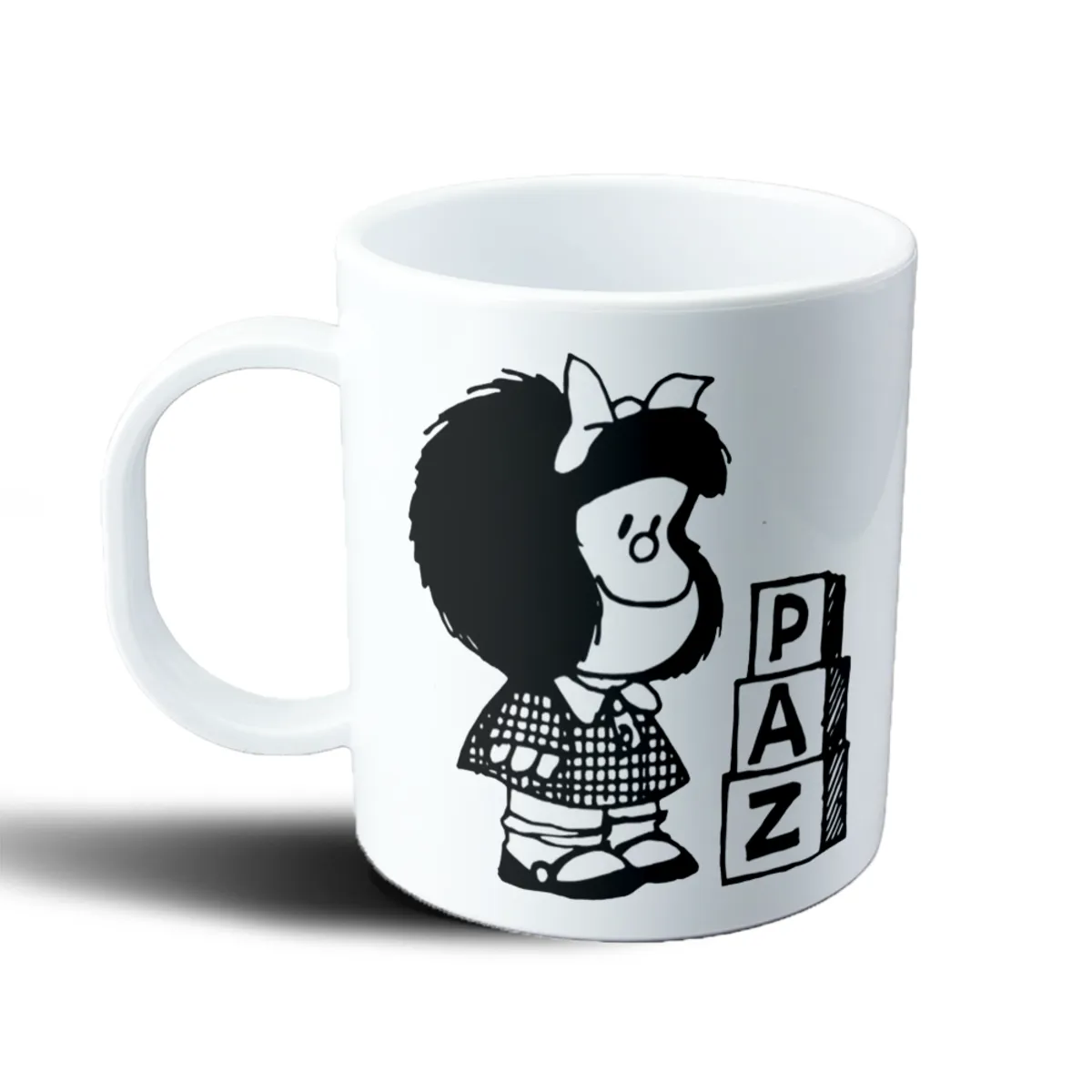 Taza de Plástico Mafalda Paz con bloques - vista 2