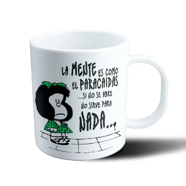 Taza de Plástico Mafalda La Mente es como el Paracaídas