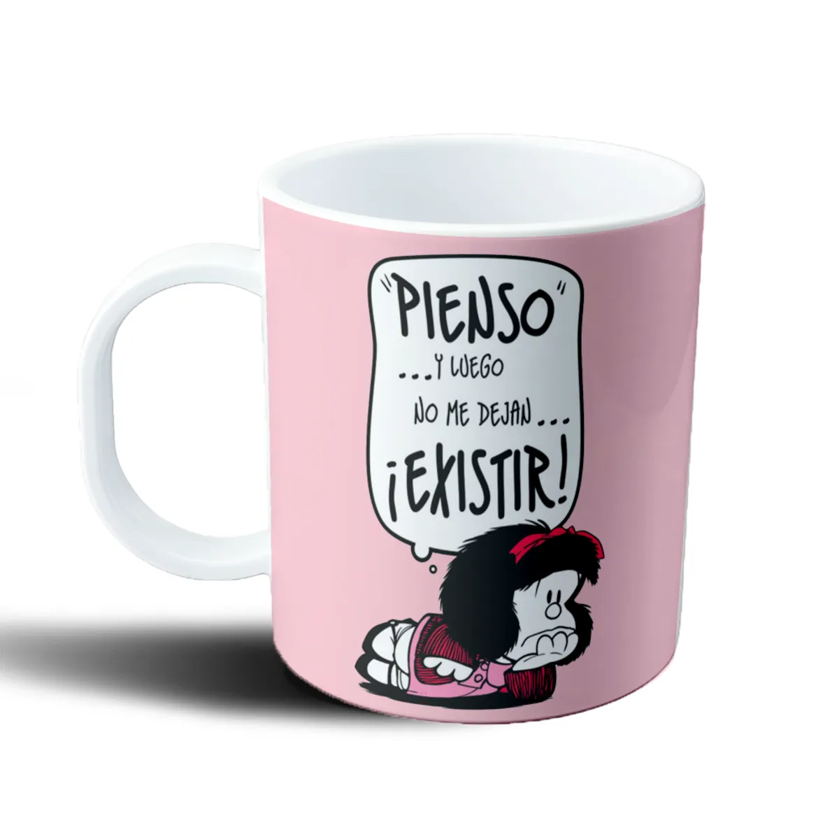 Taza de Plástico Mafalda Pienso y luego no me dejan existir - vista 2
