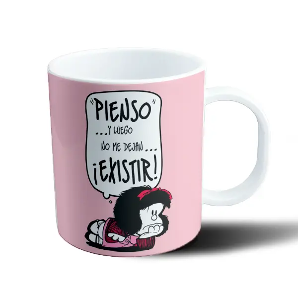 Taza de Plástico Mafalda Pienso y luego no me dejan existir