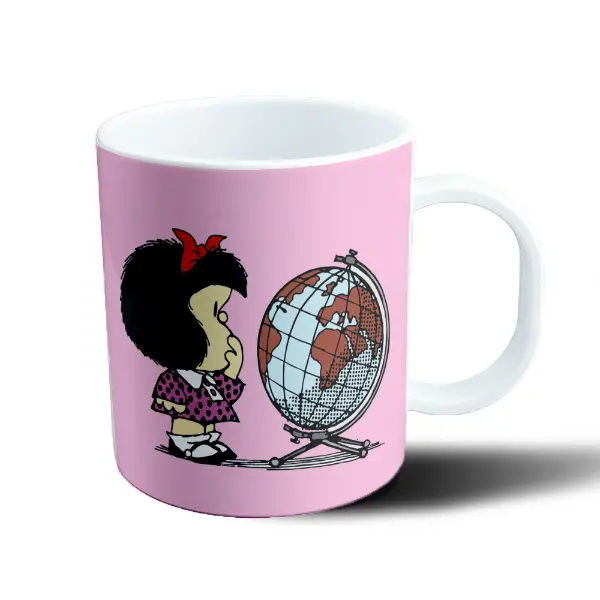 Taza de Plástico Mafalda y el Globo Terráqueo