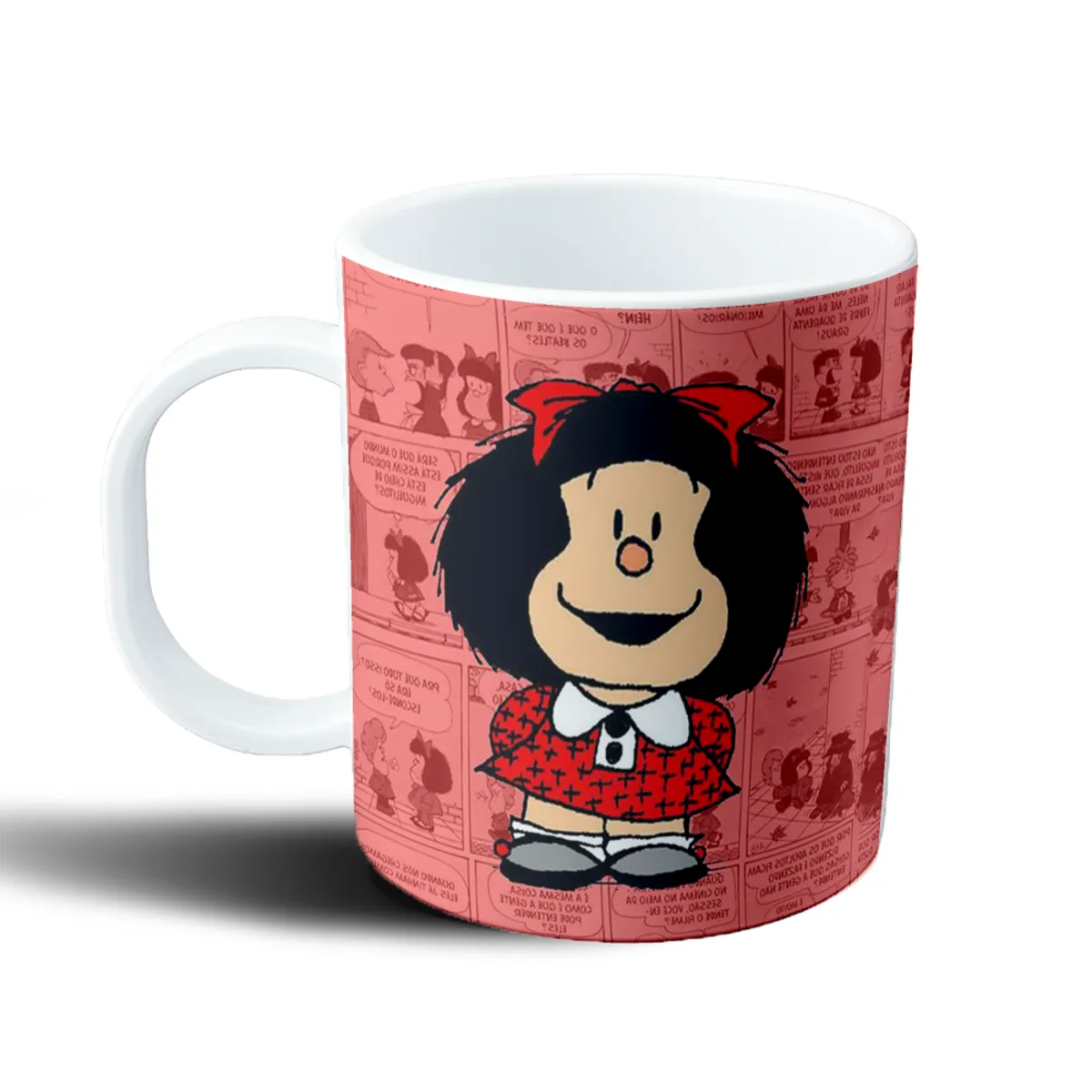 Taza de Plástico Mafalda Tiras Rojas - vista 2
