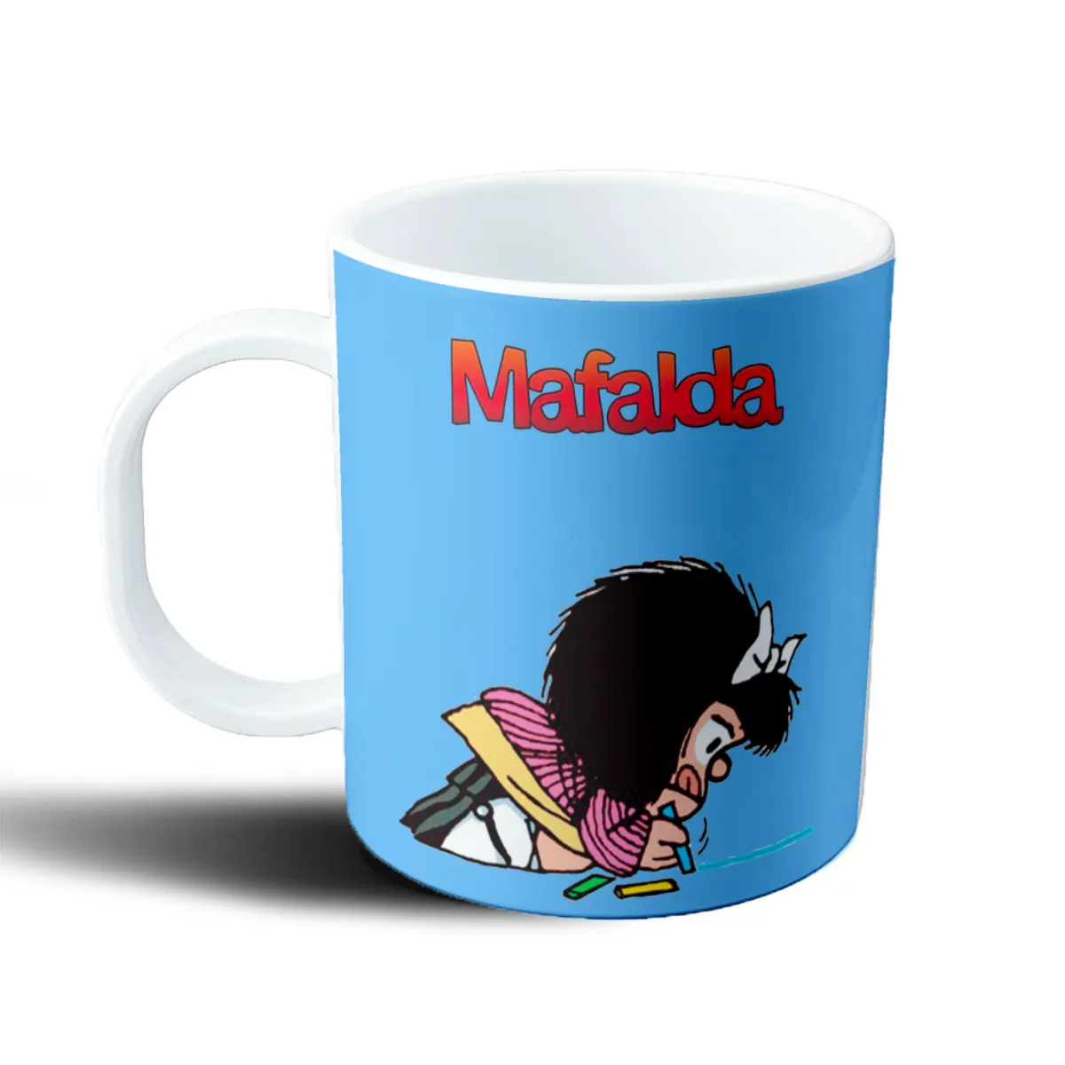 Taza de Plástico Mafalda Dibujando en el Piso - vista 2
