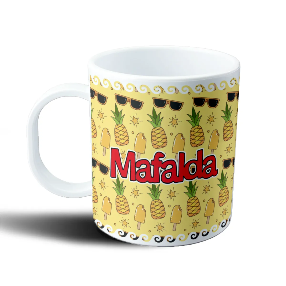 Taza de Plástico Mafalda Verano Lentes y Piñas - vista 2