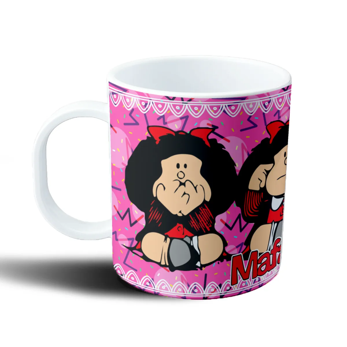 Taza de Plástico Mafalda Rosa Diseño Clásico - vista 2