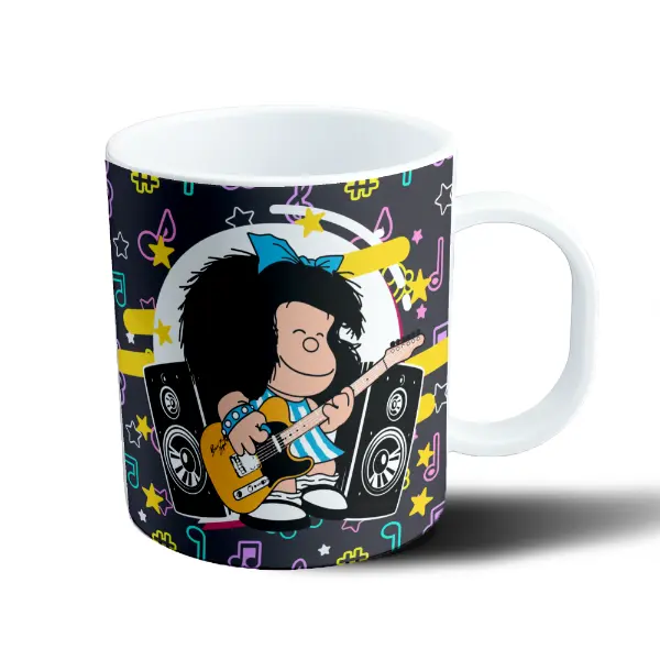 Taza de Plástico Mafalda Guitarra Rock