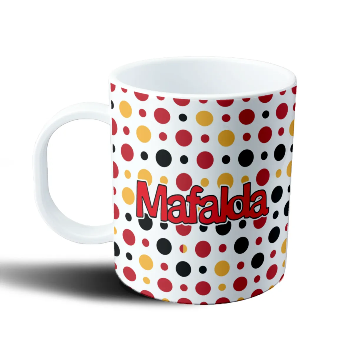 Taza de Plástico Mafalda Corazones y Lunares - vista 2