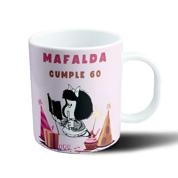 Taza de Plástico Mafalda Cumple 60