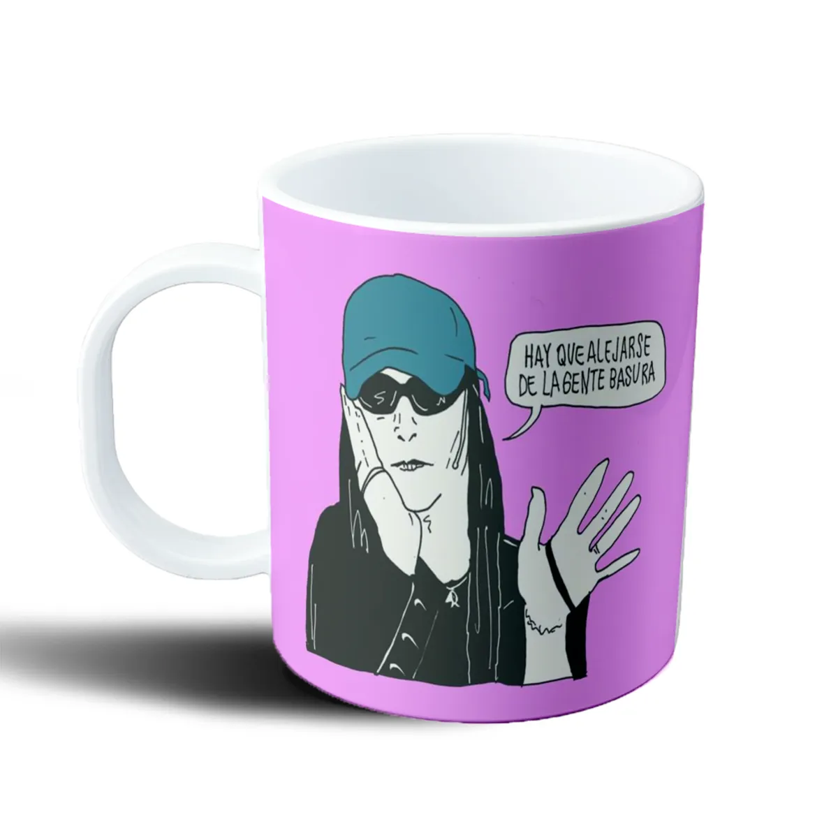 Taza de Plástico Mala Fama Hay que alejarse de la gente basura - vista 2