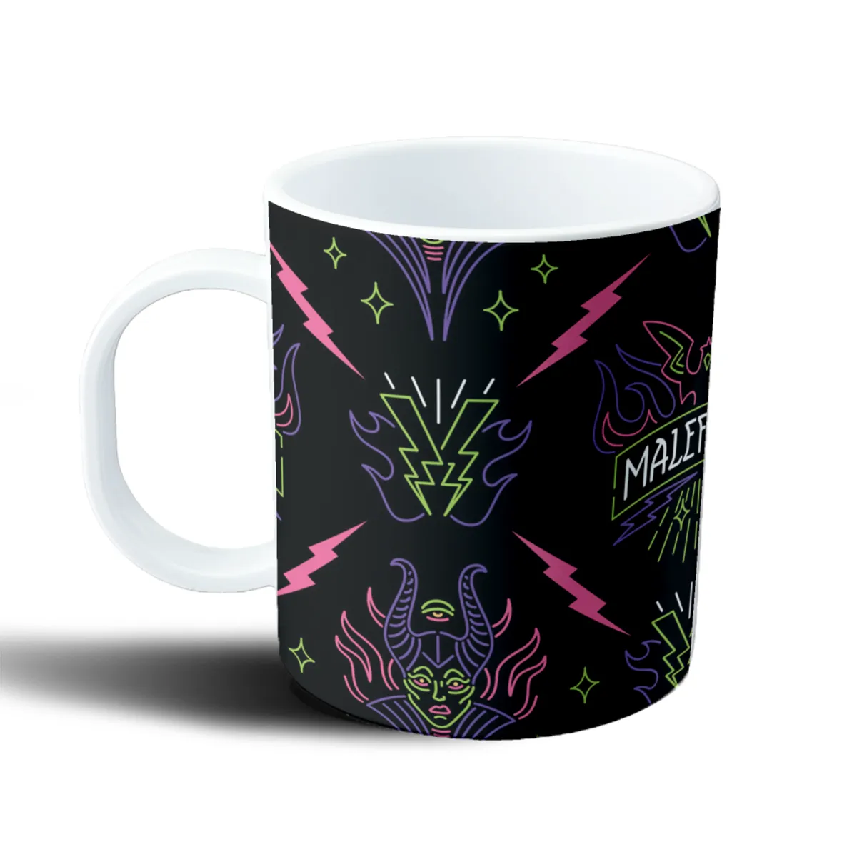 Taza de Plástico Malefica Neón Rayos y Murciélagos - vista 2