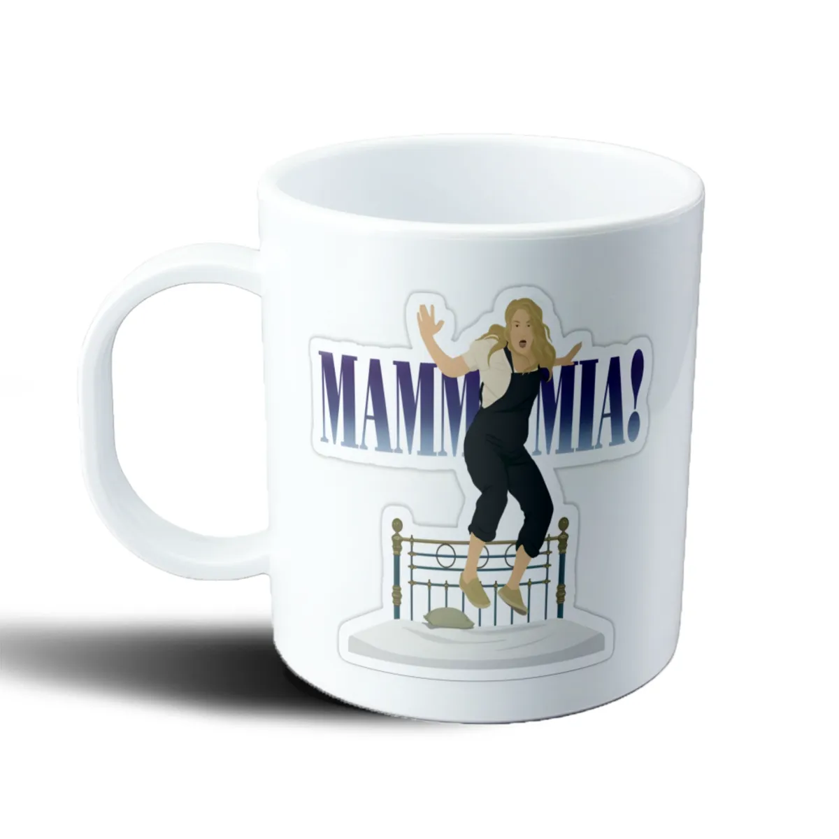 Taza de Plástico Mamma Mia Mujer Saltando en la Cama - vista 2