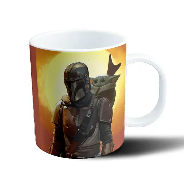 Taza de Plástico The Mandalorian y Grogu Atardecer