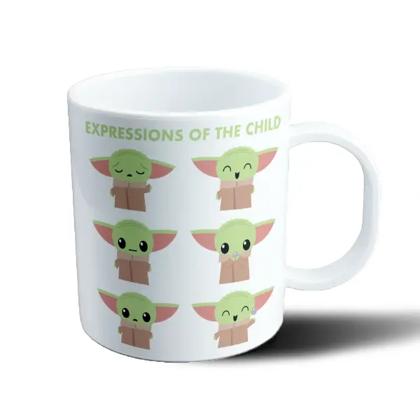 Taza de Plástico Star Wars The Mandalorian Expresiones del Niño Grogu