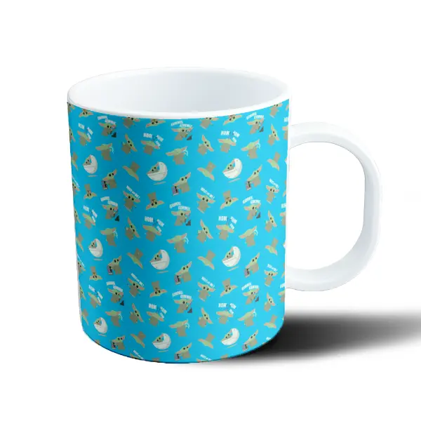 Taza de Plástico Mandalorian Grogu Patrón Gimmie Nom Wait for Me